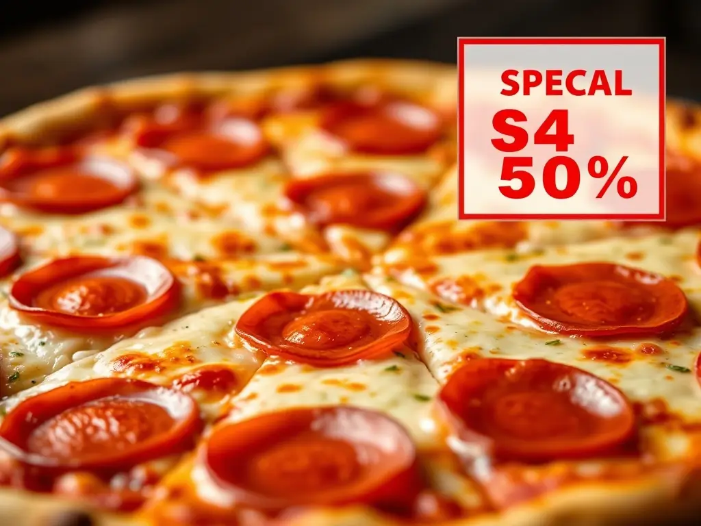 A close-up shot of a classic pepperoni pizza with a crispy crust and melted cheese, showcasing the quality of ingredients used at Freshslice Pizza.